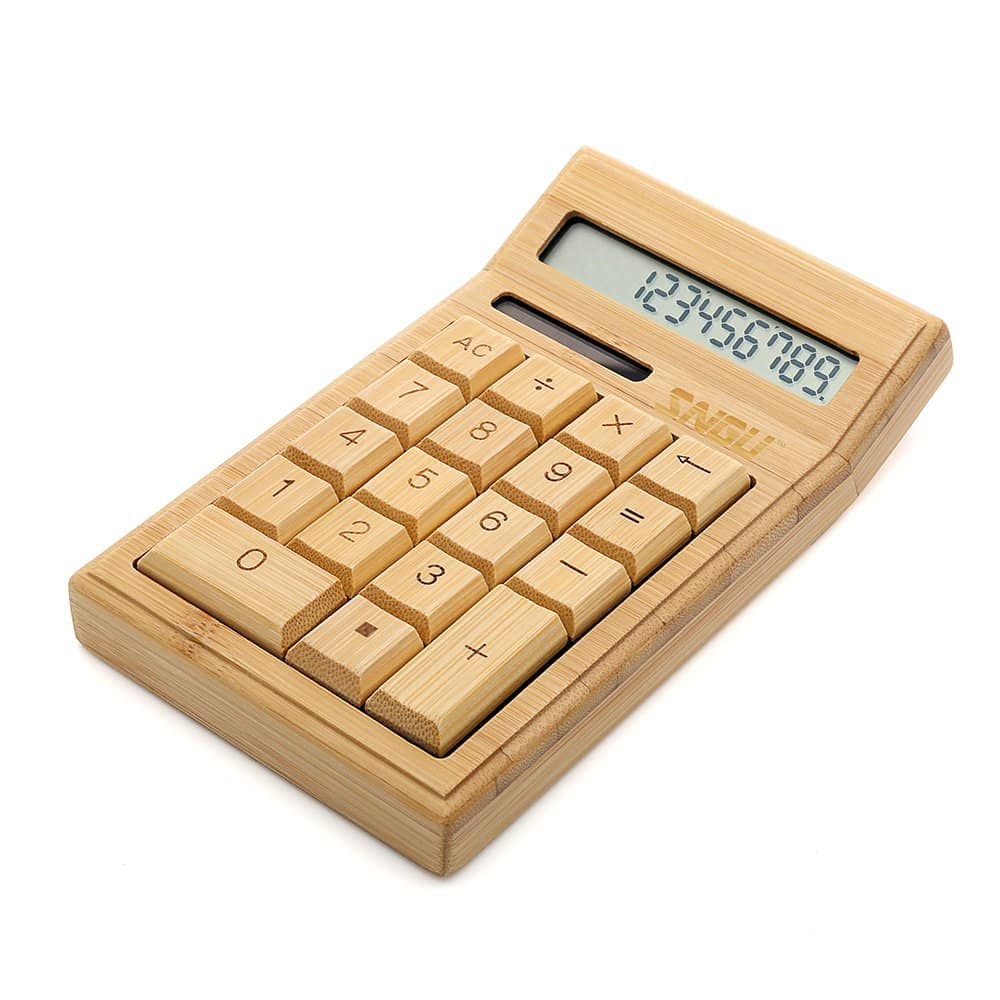Sengu Bamboo Wooden Solar Calculators