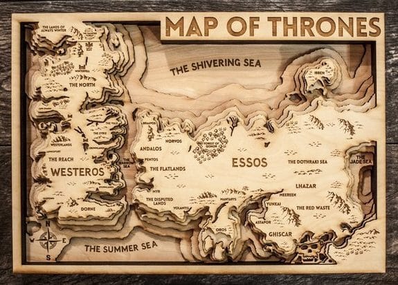 Game of Thrones Gifts - 3D Wood Map