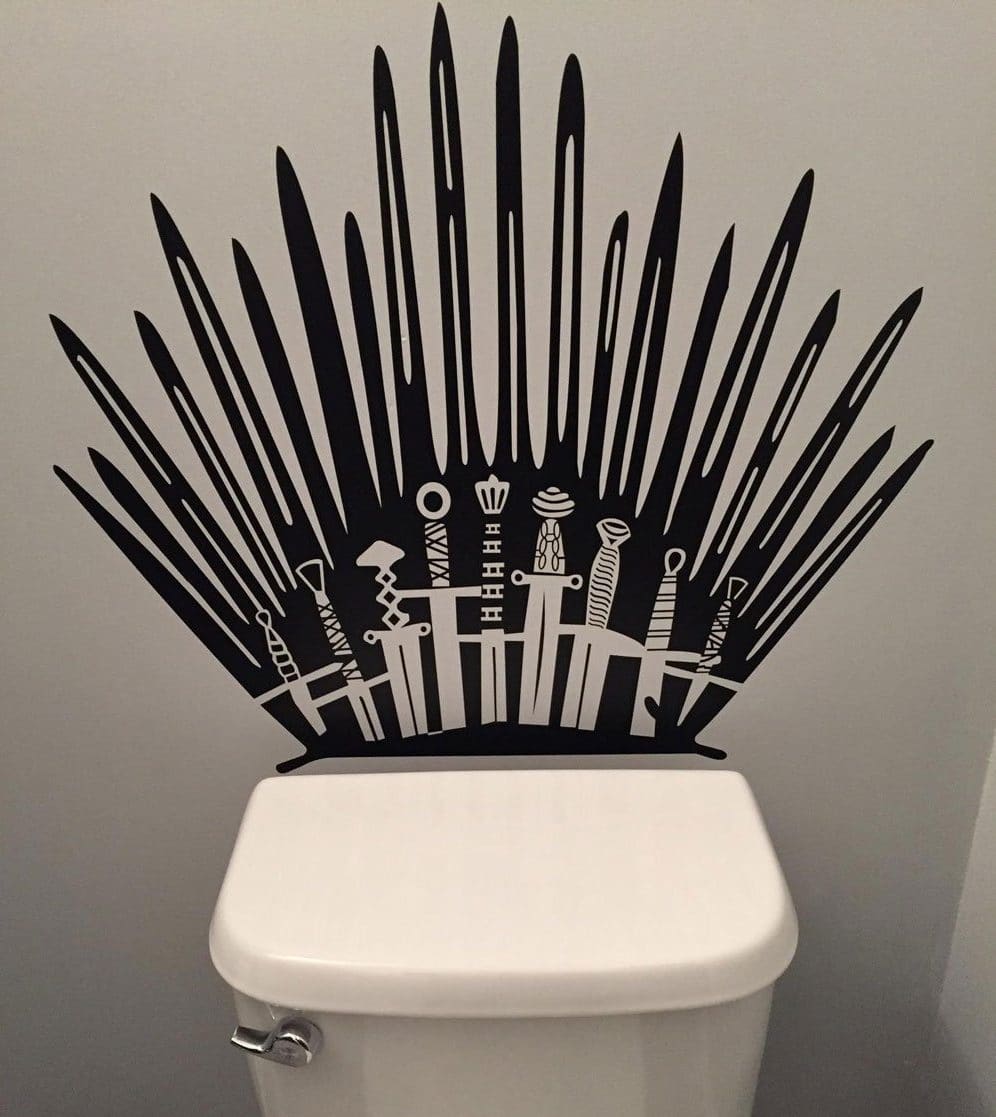Game of Thrones Inspired Toilet Decal as Iron Throne